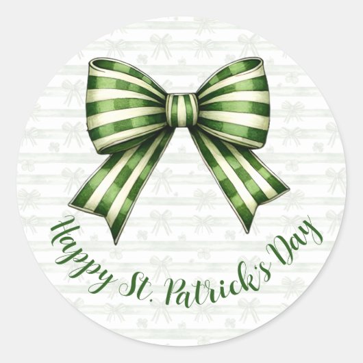 Clover & Bow St. Patrick’s Day Party Design ラウンドシール (正面)