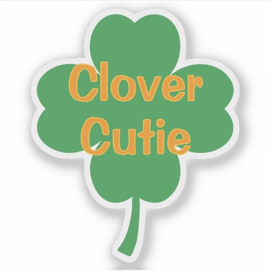 Clover Cutie 4-Leaf Clover St Patrick's Day シール (正面)