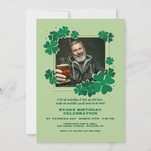 Clover Frame Photo 招待状 (正面)