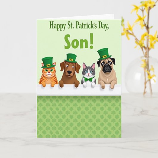 Clover Friends St Patricks Day Card カード (黄色い花)