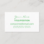 Clover Green Horse Equine Contact Card 名刺 (裏面)