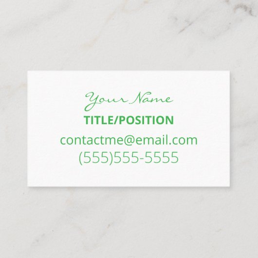 Clover Green Horse Equine Contact Card 名刺 (裏面)