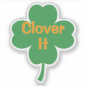 Clover It 4-Leaf Clover St Patrick's Day シール (正面)