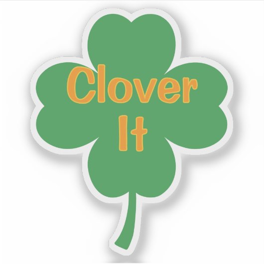Clover It 4-Leaf Clover St Patrick's Day シール (正面)