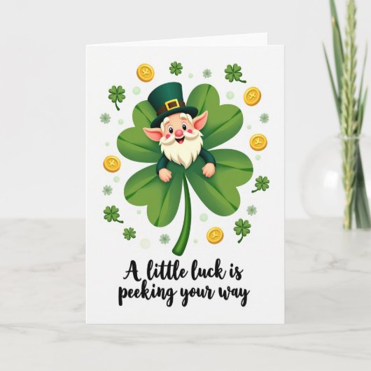 Clover Leprechaun Luck Card カード (正面)