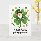 Clover Leprechaun Luck Card カード (黄色い花)