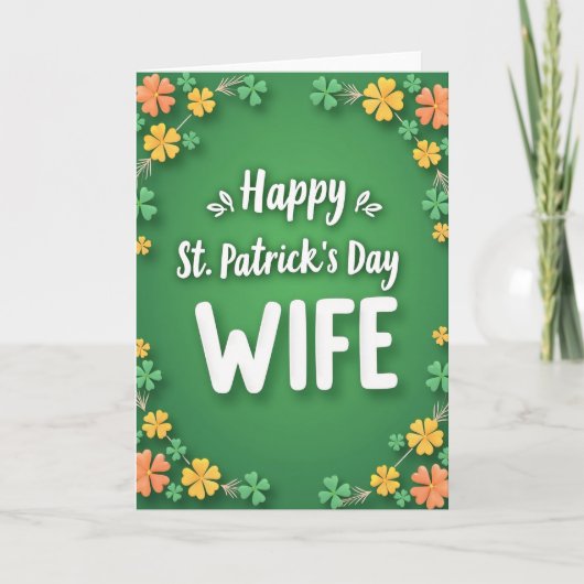 Clover Pattern Wife St Patricks Card カード (正面)