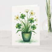 Clover Plant Watercolor Card カード (正面)