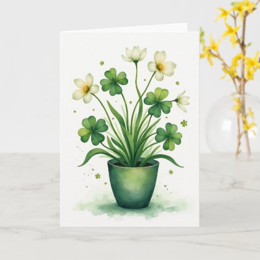 Clover Plant Watercolor Card カード (黄色い花)