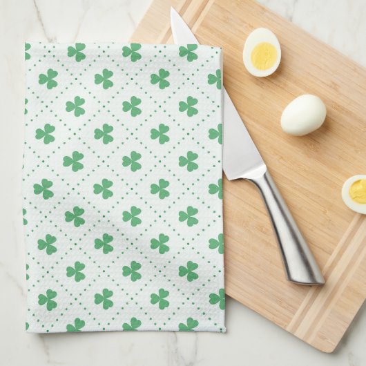 Clover Print Towel for Stylish Kitchen Decor キッチンタオル (四つ折り)