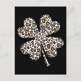 Clover Shamrock Leopard Spots St. Patrick's Day ポストカード