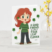 Clover Stripes Friend Card カード (黄色い花)