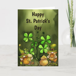 Clovers and Leprechaun格言St. Patrick's Day シーズンカード