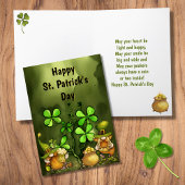 Clovers and Leprechaun格言St. Patrick's Day シーズンカード