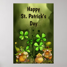 Clovers and Leprechaun格言St. Patrick's Day