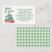 Clovers Book Stack Bring Books For Baby Shower エンクロージャーカード (正面/裏面)