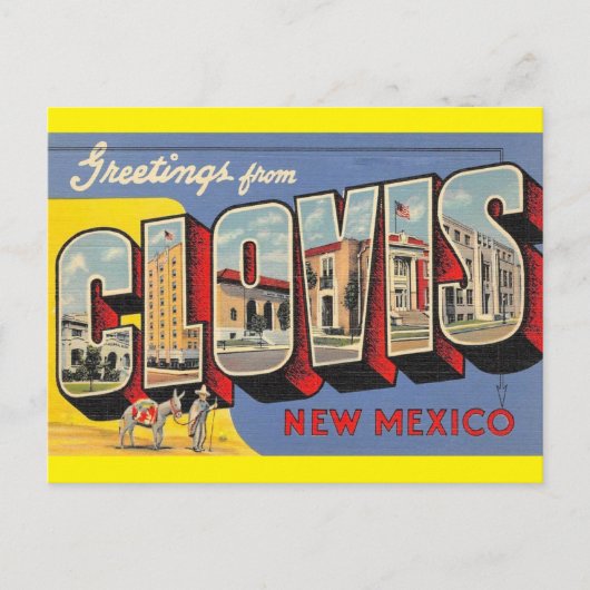 Clovis，ニューメキシコヴィンテージアート旅行はがき ポストカード (正面)