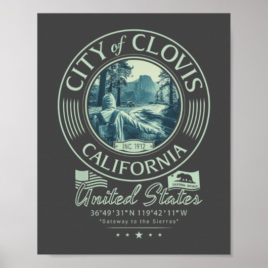 CLOVIS FRESNO CALIFORNIA - CITY OF CLOVIS CA ポスター (正面)