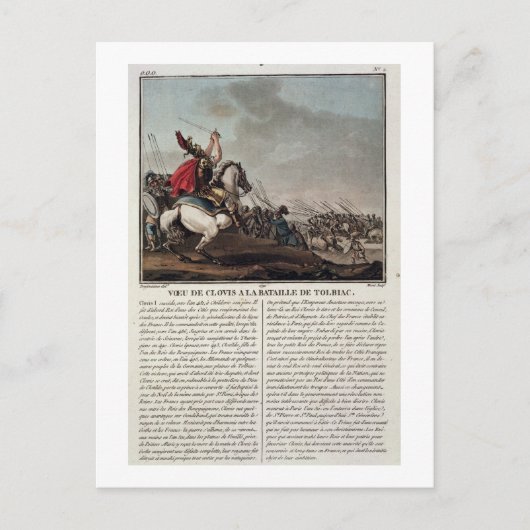 Clovis I (c.466-511)、トルビアックの戦い、496 ポストカード (正面)