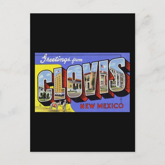 Clovis New Mexicoからの挨拶 ポストカード (正面)