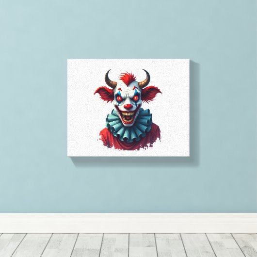 Clown Cow of Terror キャンバスプリント (インサイチュ (ウッドフロア))