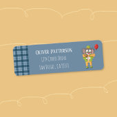 Clown Elephant Blue return Label Address ラベル