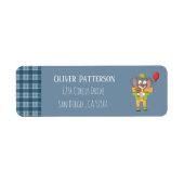 Clown Elephant Blue return Label Address ラベル (正面)