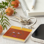 Clown-Faced Dog Cartoon Sketch キーホルダー (正面右)