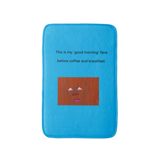 Clown-Faced Dog Cartoon Sketch バスマット (正面縦)