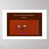 Clown-Faced Dog Cartoon Sketch ポスター (正面)