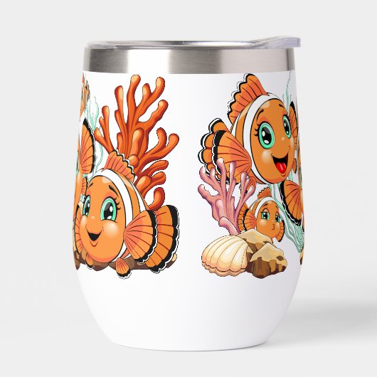 Clown fish Cartoon cute Family Underwater (左面)