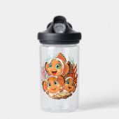 Clown fish Cartoon cute Family Underwater ウォーターボトル (正面)