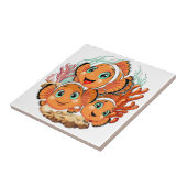 Clown fish Cartoon cute Family Underwater タイル (側面)