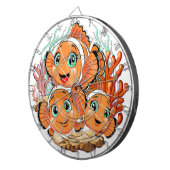 Clown fish Cartoon cute Family Underwater ダーツボード (正面右)