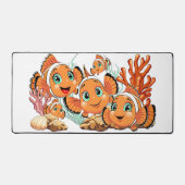 Clown fish Cartoon cute Family Underwater デスクマット (正面)