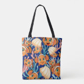 Clown fish Cartoon cute Family Underwater トートバッグ (裏面)