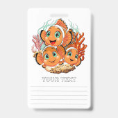 Clown fish Cartoon cute Family Underwater バッジ (正面)