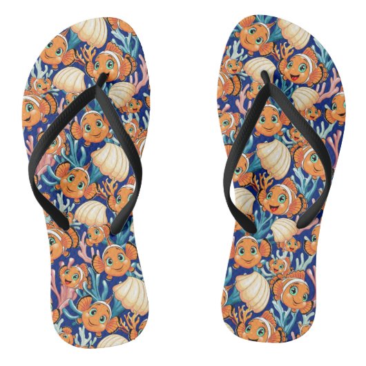 Clown fish Cartoon cute Family Underwater ビーチサンダル (ソール)