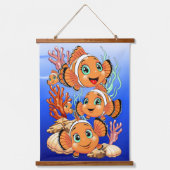 Clown fish Cartoon cute Family Underwater 吊り下げ型タペストリー (正面)