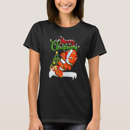 Clown Fish Xmas Decorations Santa Clown Fish Chri Tシャツ (正面)