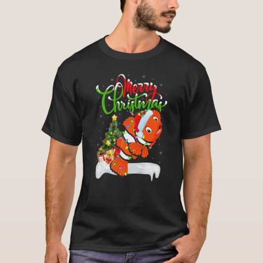 Clown Fish  Xmas Decorations Santa Clown Fish Chri Tシャツ (正面)