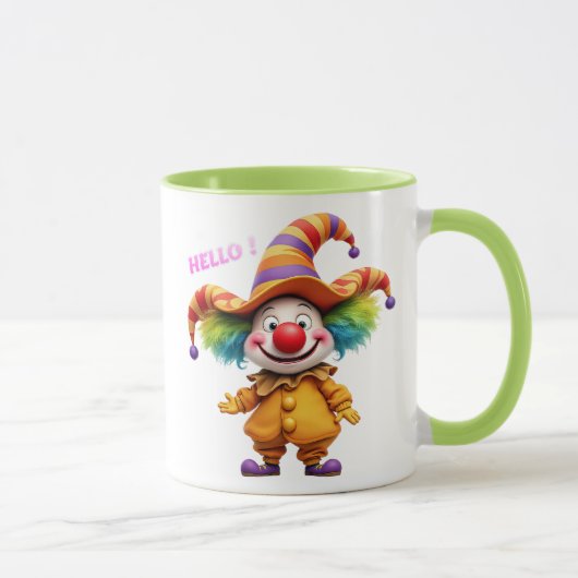 Clown joyeux avec chapeau coloré. マグカップ (右)
