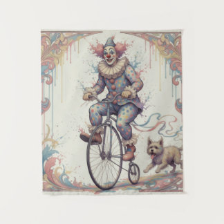 Clown on a bike Tapestry タペストリー