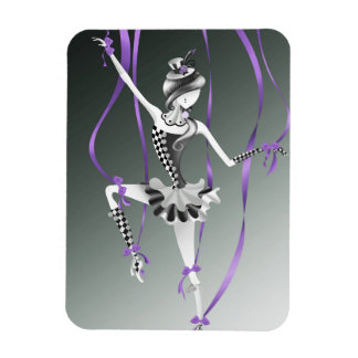 Clown Puppet Ballerina Purple Ribbon Fridge Magnet マグネット