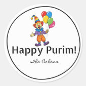 Clown Purim Label ラウンドシール (正面)
