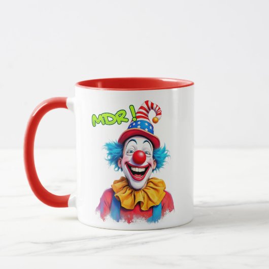 Clown rigolo avec chapeau rouge. マグカップ (左)