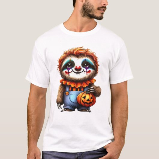 Clown Sloth Halloween Oversized T-Shirt Tシャツ (正面)