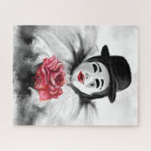 Clown with Rose Puzzle - Painting ジグソーパズル (横)