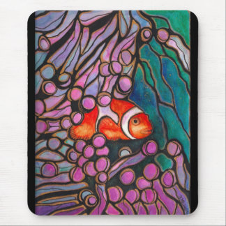 Clownfishのいそぎんちゃくの"ステンドグラス"のデザイン! マウスパッド