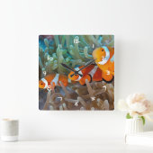 Clownfish スクエア壁時計 (ホーム)